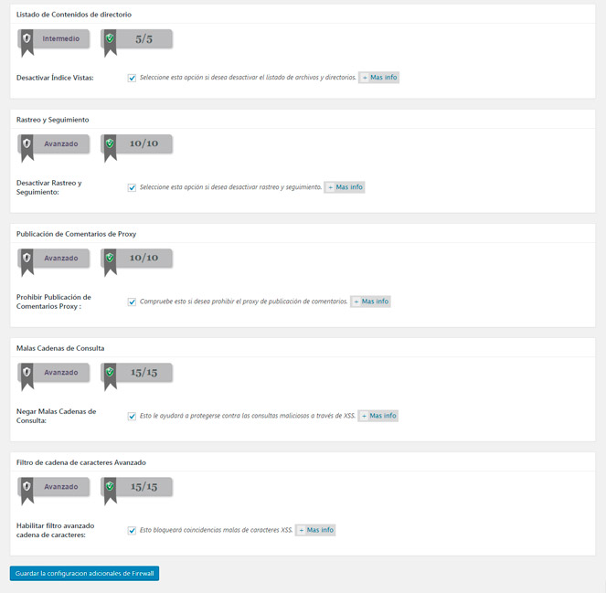 seguridad en wordpress reglas adicionales de firewall
