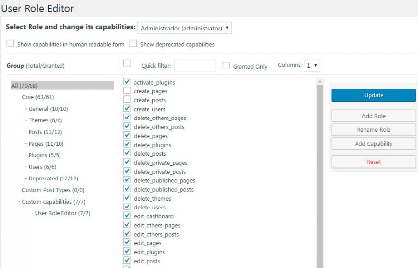 seguridad en wordpress user role editor